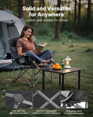 VEVOR Υπερμεγέθη Καρέκλα Κατασκήνωσης 204kg, Βαρέως Τύπου, Φορητή Π...