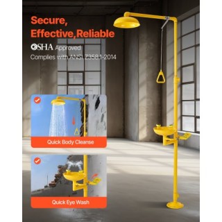 VEVOR Συσκευή Ντους Έκτακτης Ανάγκης και Οφθαλμική Πλύση OSHA-Appro...