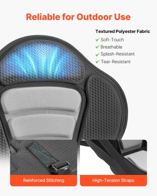 VEVOR Καθισμα Καγιάκ 65mm, Παγκόσμιο Καθίσμα SUP με Πλάτη, Μαξιλάρι...