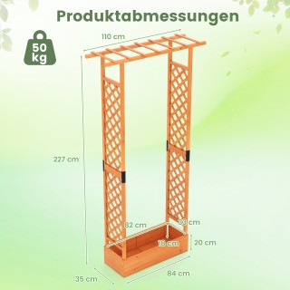 Costway Ζαρντινιέρα με πέργκολα αναρρίχησης και κρεμαστή οροφή, παρ... Costway Ζαρντινιέρα με πέργκολα αναρρίχησης και κρεμαστή οροφή, παρ...