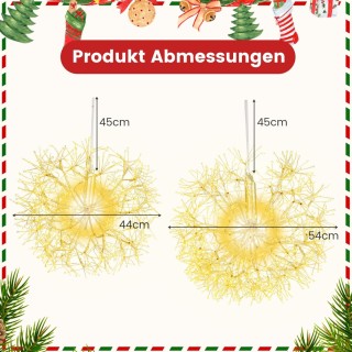 Costway Σετ 2 Κρεμαστά Φώτα Πικραλίδας με 1.488 Θερμά Λευκά LED για... Costway Σετ 2 Κρεμαστά Φώτα Πικραλίδας με 1.488 Θερμά Λευκά LED για...