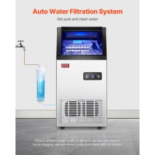 VEVOR Εμπορική Παγομηχανή Ελεύθερης Τοποθέτησης 100lbs/24H SYYTSFBZ...