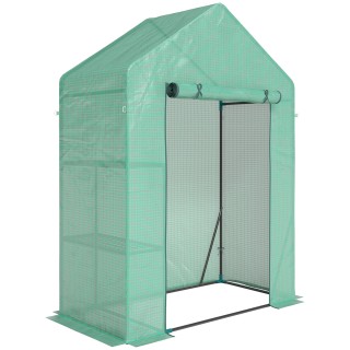 Outsunny Θερμοκήπιο Κήπου 143 x 73 x 195 εκ. με Ράφι 2 Επιπέδων, Πρ... Outsunny Θερμοκήπιο Κήπου 143 x 73 x 195 εκ. με Ράφι 2 Επιπέδων, Πρ...