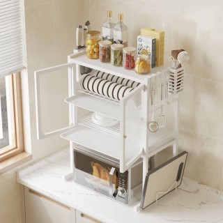 BAKAJI Ράφι Ντουλάπι Φούρνου Μικροκυμάτων με Γυάλινη Βιτρίνα σε Λευ... BAKAJI Ράφι Ντουλάπι Φούρνου Μικροκυμάτων με Γυάλινη Βιτρίνα σε Λευ...