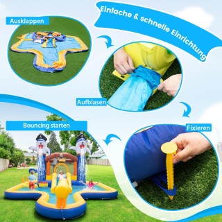 Costway  Ο απόλυτος υδάτινος παιδότοπος με τσουλήθρες και φουσκωτό ...