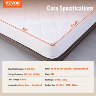 VEVOR Ηλεκτρική Θερμαινόμενη Υποστρώματα 150 x 80 cm με Χρονοδιακό... VEVOR Ηλεκτρική Θερμαινόμενη Υποστρώματα 150 x 80 cm με Χρονοδιακό...