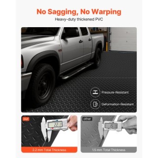 VEVOR Μαύρο Ρολό Δαπέδου Γκαράζ 1.2 x 3.05 m από PVC 2.2 mm Αντιολι...