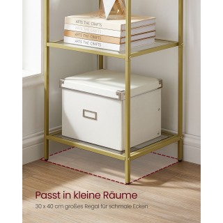 Βιβλιοθήκη VASAGLE 6 Επιπέδων, Μεταλλικό Χρυσό 