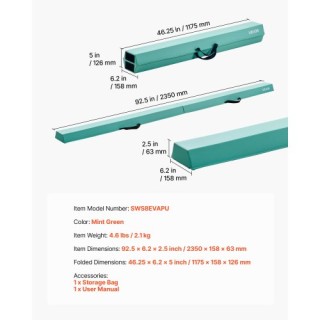 VEVOR Αναδιπλούμενη Δοκός Ισορροπίας 8FT για Παιδιά με Αντιολισθητι...