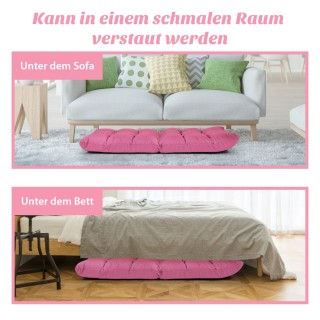 Costway Ροζ Πολυθρόνα Δαπέδου με Ρυθμιζόμενη Πλάτη 14 Θέσεων HW66636FS