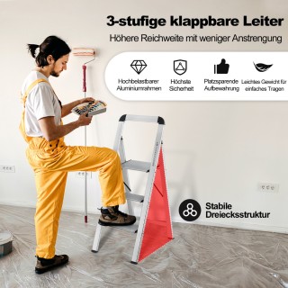 Costway Αναδιπλούμενη Σκάλα Αλουμινίου με 3 Αντιολισθητικά Σκαλοπάτ... Costway Αναδιπλούμενη Σκάλα Αλουμινίου με 3 Αντιολισθητικά Σκαλοπάτ...