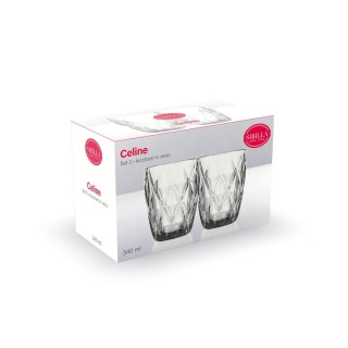 Galileo Σετ 2 ποτήρια νερού 340 ml από γυαλί με χαραγμένη επιφάνεια...