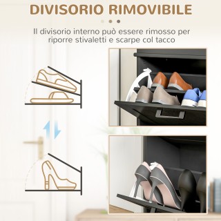 HOMCOM Μοντέρνα Παπουτσοθήκη με 2 Ανακλινόμενα Συρτάρια για 10 Ζευγ... HOMCOM Μοντέρνα Παπουτσοθήκη με 2 Ανακλινόμενα Συρτάρια για 10 Ζευγ...