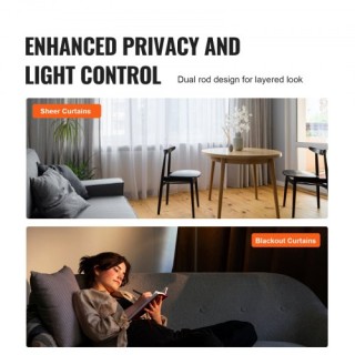 VEVOR Διπλό Κουρτινόξυλο 72-144, Μαύρο, 1 & 3/4 Διάμετρος, για Διά... VEVOR Διπλό Κουρτινόξυλο 72-144, Μαύρο, 1 & 3/4 Διάμετρος, για Διά...