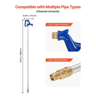 VEVOR Αντιπαγωτική Στήλη Νερού για Κήπο, 1895mm, Βάθος Ενταφιασμού ...