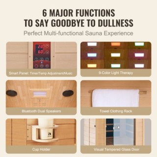 Σάουνα Υπέρυθρης Ξύλινης Καμπίνας VEVOR για 1-2 Άτομα 1400W YHWMZS... Σάουνα Υπέρυθρης Ξύλινης Καμπίνας VEVOR για 1-2 Άτομα 1400W YHWMZS...