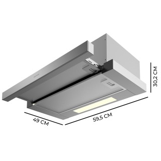 CECOTEC  Τηλεσκοπικός Απορροφητήρας Bolero Flux TLM 606500 Inox, 60...