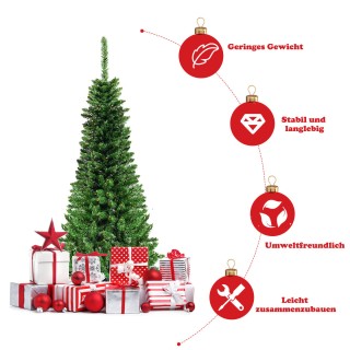 Costway  Λεπτός Χριστουγεννιάτικος Δέντρος με ρεαλιστικές PVC βελόν...