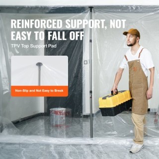 Σύστημα Φραγής Σκόνης VEVOR με 4 Τηλεσκοπικούς Πόλους 12 Ft FCPZ41... Σύστημα Φραγής Σκόνης VEVOR με 4 Τηλεσκοπικούς Πόλους 12 Ft FCPZ41...