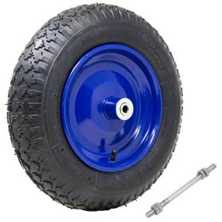 BAKAJI Ρόδα Ελαστική για Καροτσάκι 35 cm Λάστιχο 3.50-8 + Κοντός Άξ...