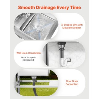 VEVOR Ελεύθερος Ανοξείδωτος Νεροχύτης με Βρύση και Σωλήνες Νερού | ...