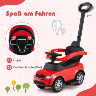 Costway Πολυλειτουργικό Κόκκινο Ρυθμιζόμενο Παιδικό Όχημα με Αφαιρο...