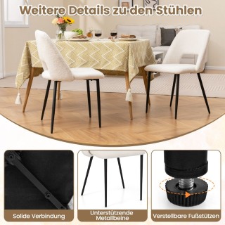 Costway  Σετ 2 Καρεκλών με Μοντέρνο Σχεδιασμό και Πολυτελές Βελούδι...