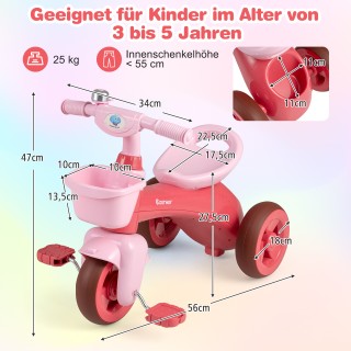 Costway Τρίκυκλο Ποδήλατο Ισορροπίας για Παιδιά με Περιορισμένο Τιμ...