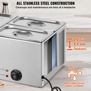 VEVOR Επαγγελματικός Ηλεκτρικός Θερμαντήρας Φαγητού 3-Θέσεων 16L S... VEVOR Επαγγελματικός Ηλεκτρικός Θερμαντήρας Φαγητού 3-Θέσεων 16L S...