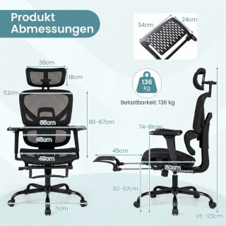 Costway Περιστρεφόμενη & Τροχήλατη Καρέκλα Γραφείου Με Ψηλή Πλάτη, ... Costway Περιστρεφόμενη & Τροχήλατη Καρέκλα Γραφείου Με Ψηλή Πλάτη, ...