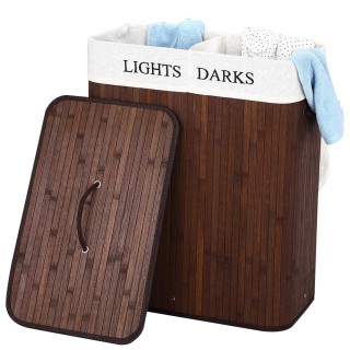 BAKAJI Πτυσσόμενο Διπλό Καλάθι Απλύτων 52 x 32 x 63 εκ. από Μπαμπο... BAKAJI Πτυσσόμενο Διπλό Καλάθι Απλύτων 52 x 32 x 63 εκ. από Μπαμπο...