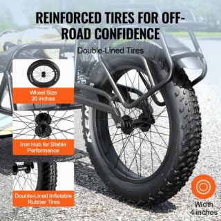 VEVOR Τρέιλερ Ποδηλάτου, Φορτίο 70 lbs, Ανθεκτικό Καρότσι, Γρήγορη ...