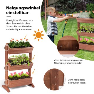 Costway Οικολογική Ξύλινη Ραφιέρα για Φυτά με Ρυθμιζόμενα Κουτιά κ... Costway Οικολογική Ξύλινη Ραφιέρα για Φυτά με Ρυθμιζόμενα Κουτιά κ...