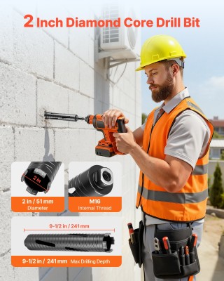 VEVOR Διαμαντένιο Κορωναρίδι 51mm, M16 Σπείρωμα, για Οπλισμένο Σκυρ... VEVOR Διαμαντένιο Κορωναρίδι 51mm, M16 Σπείρωμα, για Οπλισμένο Σκυρ...