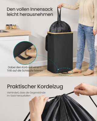 SONGMICS Κάδος Ανακύκλωσης Κουζίνας 100 Λίτρων με Εσωτερική Τσάντα ...
