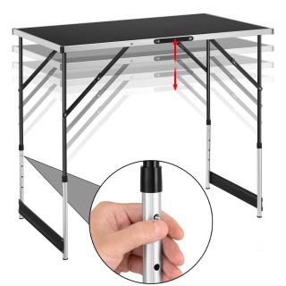 BAKAJI  Σετ 3 Τεμάχια Πτυσσόμενο Τραπέζι Μαύρο Πολυλειτουργικό για ...