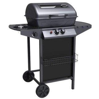 BAKAJI  Μπάρμπεκιου Αερίου Πέτρας Λάβας 2 Καυστήρες + Πλευρική Εστί...