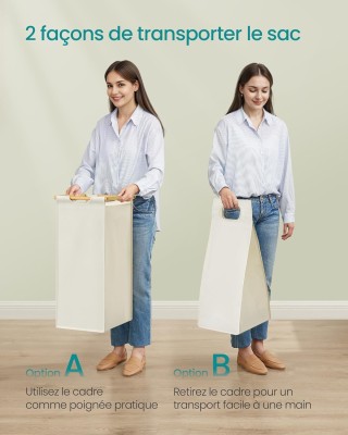 SONGMICS Δίχωρο Καλάθι Ρούχων με Ράφια από Μπαμπού 67x33x78cm RLH10... SONGMICS Δίχωρο Καλάθι Ρούχων με Ράφια από Μπαμπού 67x33x78cm RLH10...