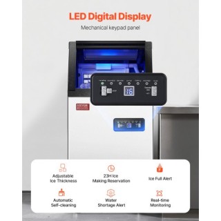 VEVOR Εμπορική Παγομηχανή Ελεύθερης Τοποθέτησης 100lbs/24H SYYTSFBZ...