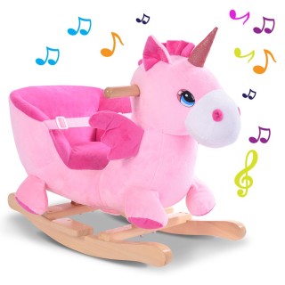 BAKAJI  Κουνιστό Μονόκερος Λούτρινο Άλογο Παιχνίδι για Παιδιά με Ήχ...