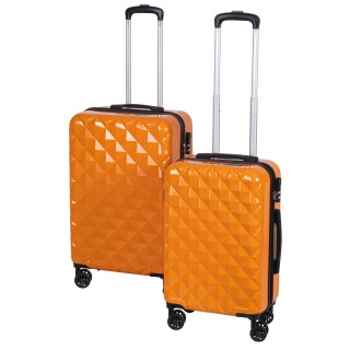 Galileo Σετ 2 πορτοκαλιών βαλιτσών με 4 περιστρεφόμενες ρόδες 360 κ...