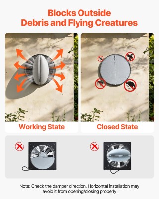 VEVOR 20.3 cm Ανεμιστήρας Εξαγωγής Υψηλής Ταχύτητας, 576 CFM, Ρυθμι...