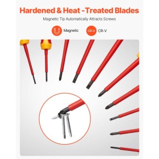 VEVOR Σετ Μονωμένων Κατσαβιδιών 11 Τεμαχίων για Ηλεκτρολόγους JYGJT... VEVOR Σετ Μονωμένων Κατσαβιδιών 11 Τεμαχίων για Ηλεκτρολόγους JYGJT...