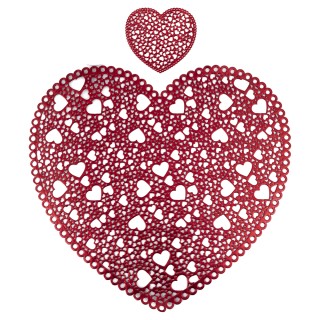 Villa dEste Home Σετ 2 Σουπλά και 2 Σουβέρ από PVC με Καρδιές 5924525