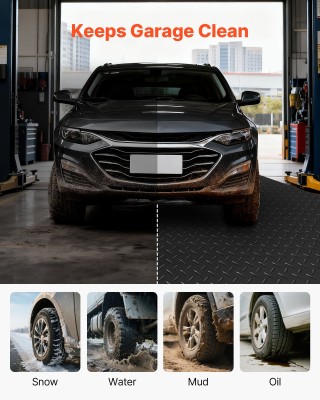 VEVOR Μαύρο Ρολό Δαπέδου Γκαράζ Αντιολισθητικό, Ανθεκτικό, Αδιάβροχ...