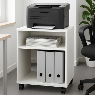 BAKAJI Κινητό Γραφείο με Θήκη για Εκτυπωτή με Ρόδες Πολυχρηστικό Ντ... BAKAJI Κινητό Γραφείο με Θήκη για Εκτυπωτή με Ρόδες Πολυχρηστικό Ντ...