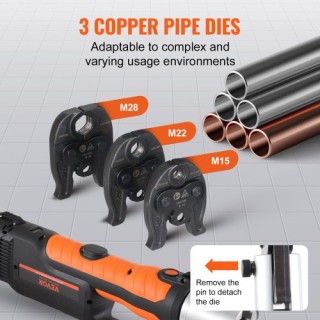 VEVOR Σετ Εργαλείου Πρέσας Pro για Σωλήνες με Μπαταρία και Σιαγόνε... VEVOR Σετ Εργαλείου Πρέσας Pro για Σωλήνες με Μπαταρία και Σιαγόνε...