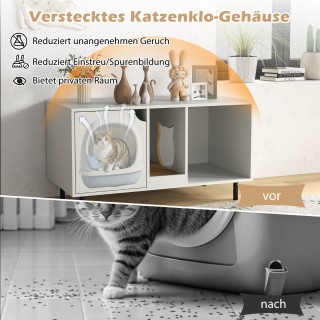 Costway Κάλυμμα για κουτί άμμου για 2 γάτες με αφαιρούμενη επιφάνει...