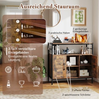 Costway Πολυλειτουργικός Μπουφές Αποθήκευσης με Ρυθμιζόμενα Ράφια κ... Costway Πολυλειτουργικός Μπουφές Αποθήκευσης με Ρυθμιζόμενα Ράφια κ...