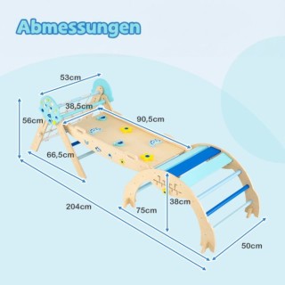 Costway Σύστημα Αναρρίχησης Τριγώνου με Τόξο & Ράμπα & Πτυσσόμενη Σ...